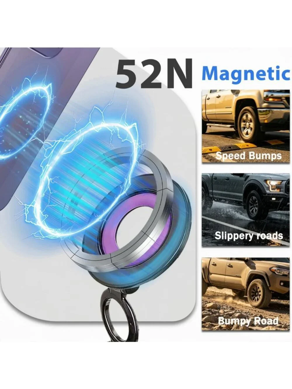 360° Adjustable Magnetic Car Phone Mount & Anti-Slip Dashboard Mat - Universal